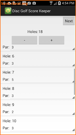 Disc Golf Score Keeper screenshot