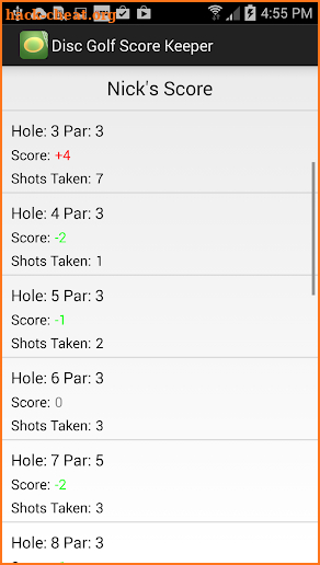 Disc Golf Score Keeper screenshot