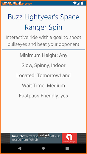 Disney World Ride Info screenshot