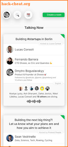 Dive into audio chat rooms screenshot