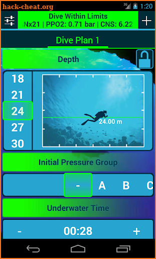 Dive Planner 2 screenshot