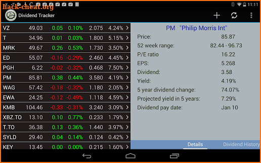 Dividend Tracker screenshot