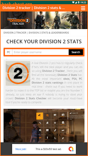DIVISION 2 Stats screenshot