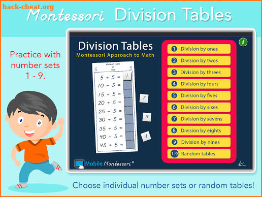 Division Tables - Montessori Math for Kids! screenshot
