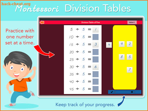 Division Tables - Montessori Math for Kids! screenshot