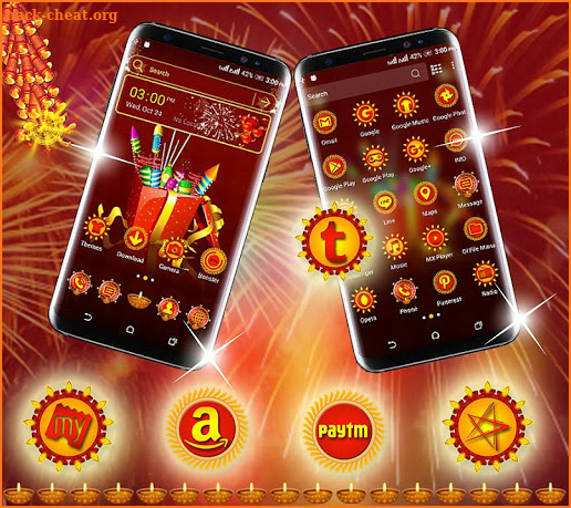 Diwali Crackers Launcher Theme screenshot