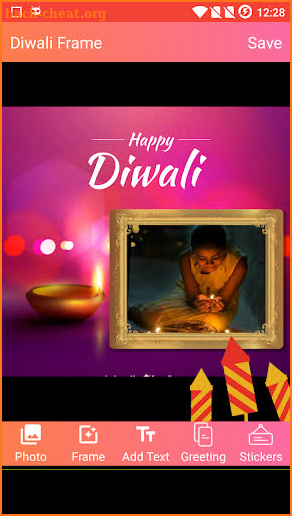 Diwali frame - greeting card, frame, sticker 2020 screenshot
