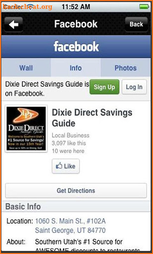 Dixie Direct Card screenshot