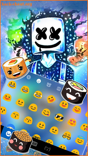 DJ Galaxy Doodle Keyboard Theme screenshot