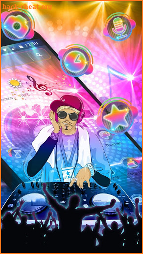 DJ Neon Colorful Music Theme screenshot