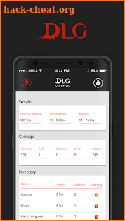 DLG Inventory 5E for D&D screenshot