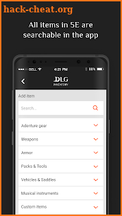 DLG Inventory 5E for D&D screenshot