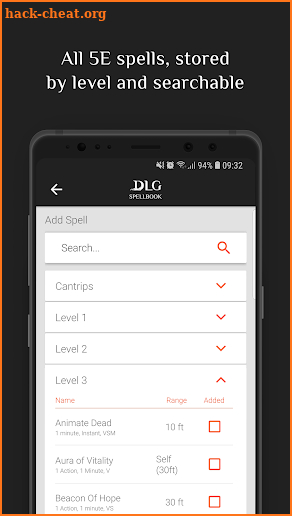 DLG Spellbook 5E for D&D screenshot
