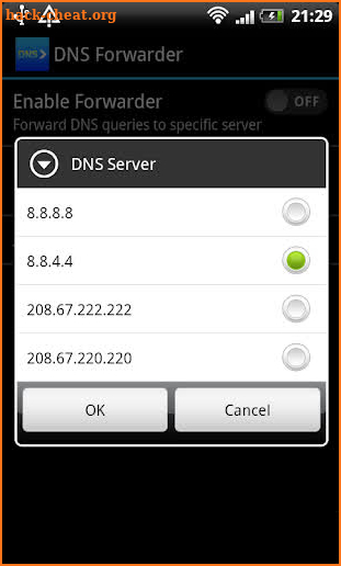 DNS forwarder screenshot