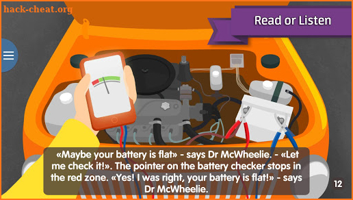 Doctor McWheelie: Battery discharge animated book screenshot