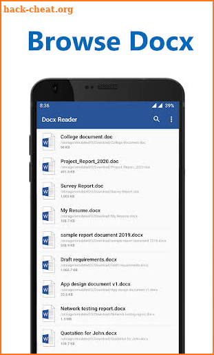 Docx Reader - Word, Document, Office Reader - 2020 screenshot