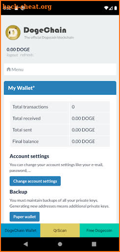 DogeChain Wallet & Free Dogecoin screenshot