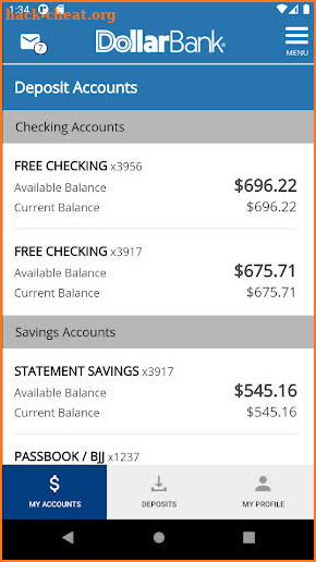 Dollar Bank Mobile App screenshot