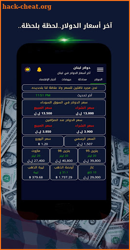 Dollar price in Lebanon screenshot