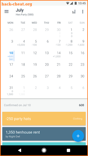 Dollarbird - Personal finance calendar screenshot