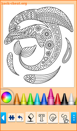Dolphin and fish coloring book screenshot