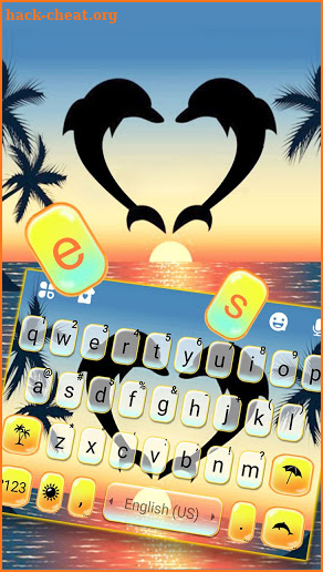 Dolphin Love Keyboard Theme screenshot