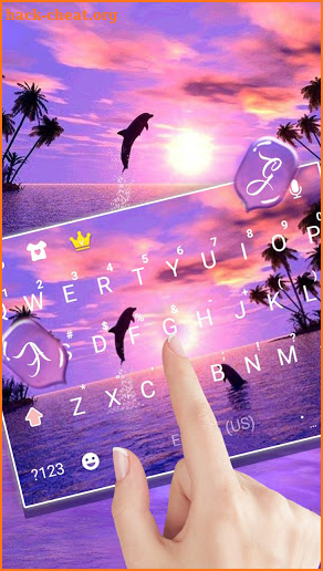 Dolphin Sunset Keyboard Theme screenshot