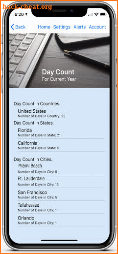 Domicile365 Day Count Tracking screenshot