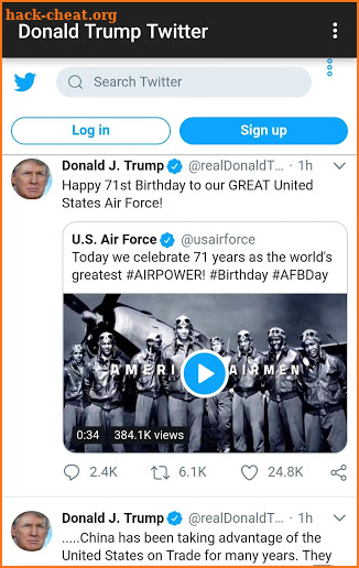 Donald Trump Twitter screenshot
