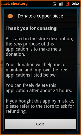 Donate a copper piece screenshot