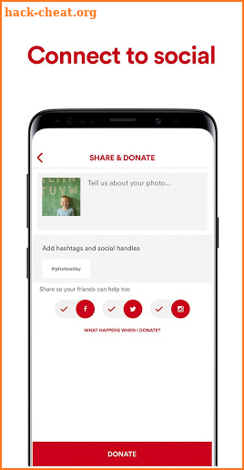 Donate a Photo - a charity app for giving screenshot