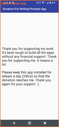 Donation And Support For Writi screenshot
