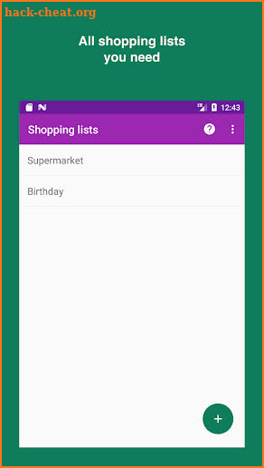 Don't forget - shopping list screenshot
