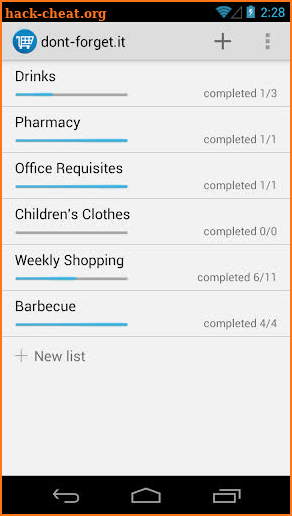 dont-forget.it Shopping List screenshot