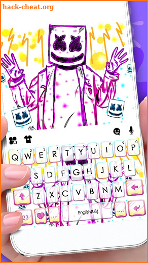 Doodle Cool Dj Keyboard Theme screenshot