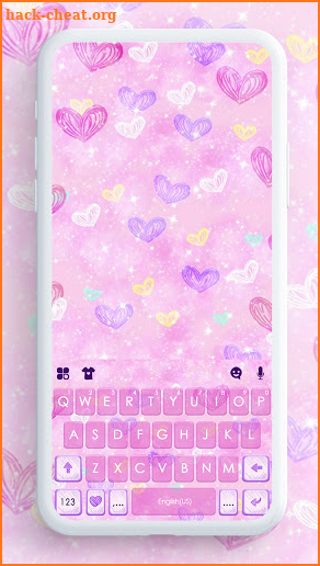 Doodle Hearts SMS Keyboard Background screenshot