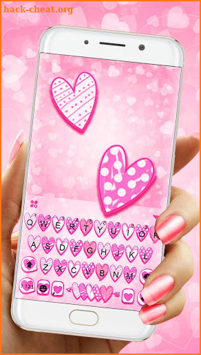 Doodle Love Pink Keyboard Theme screenshot