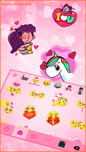 Doodle Love Pink Keyboard Theme screenshot