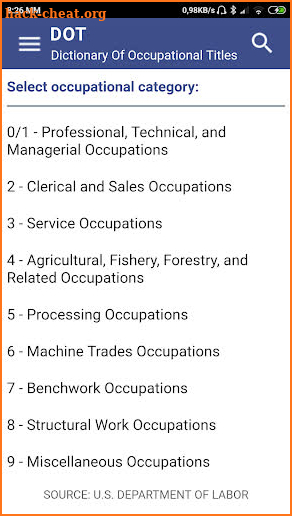 DOT - Dictionary Of Occupational Titles screenshot