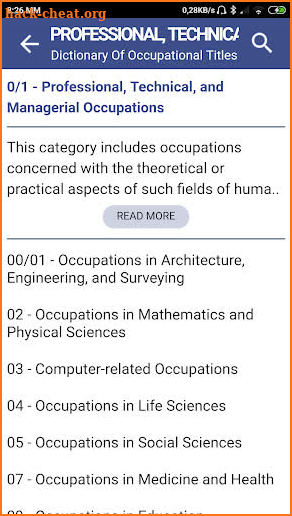 DOT - Dictionary Of Occupational Titles screenshot