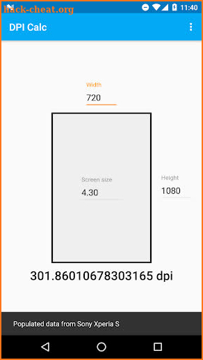 DPI Calculator screenshot