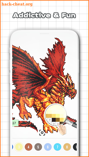 Dragons Color Pixel by Numbers - Sandbox Pixel screenshot