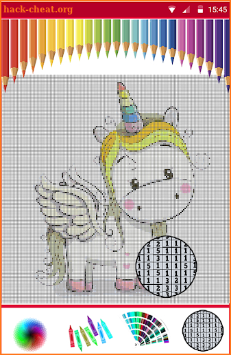 Draw & coloring unicorn -Pixel Art color by number screenshot