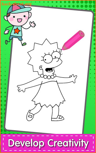 Draw Coloring For The Simpson Book screenshot