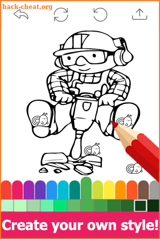 Draw colouring pages for Bob by Builder by Fans screenshot