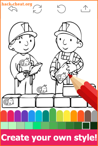 Draw colouring pages for Bob by Builder by Fans screenshot