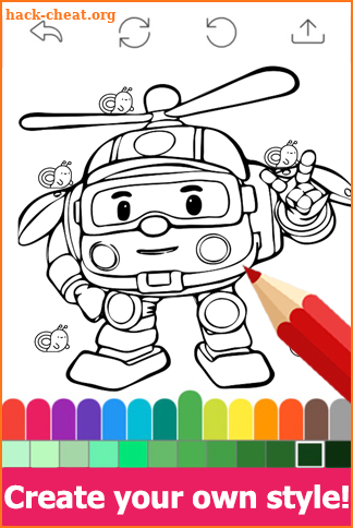 Draw colouring pages for Robocar Police by Fans screenshot