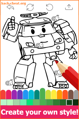 Draw colouring pages for Robocar Police by Fans screenshot