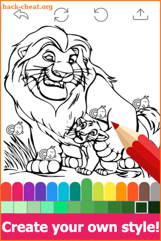 Draw colouring pages for The King Lion by Fans screenshot