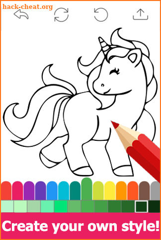 Draw colouring pages for Unicorn screenshot